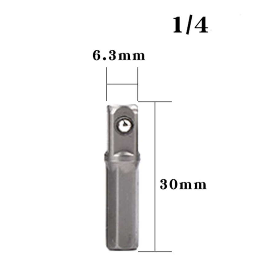 Vibratite Bits Sockel Adapter 1/4 Zoll aus Chrom-Vanadium-Stahl in Silber - Bild 2