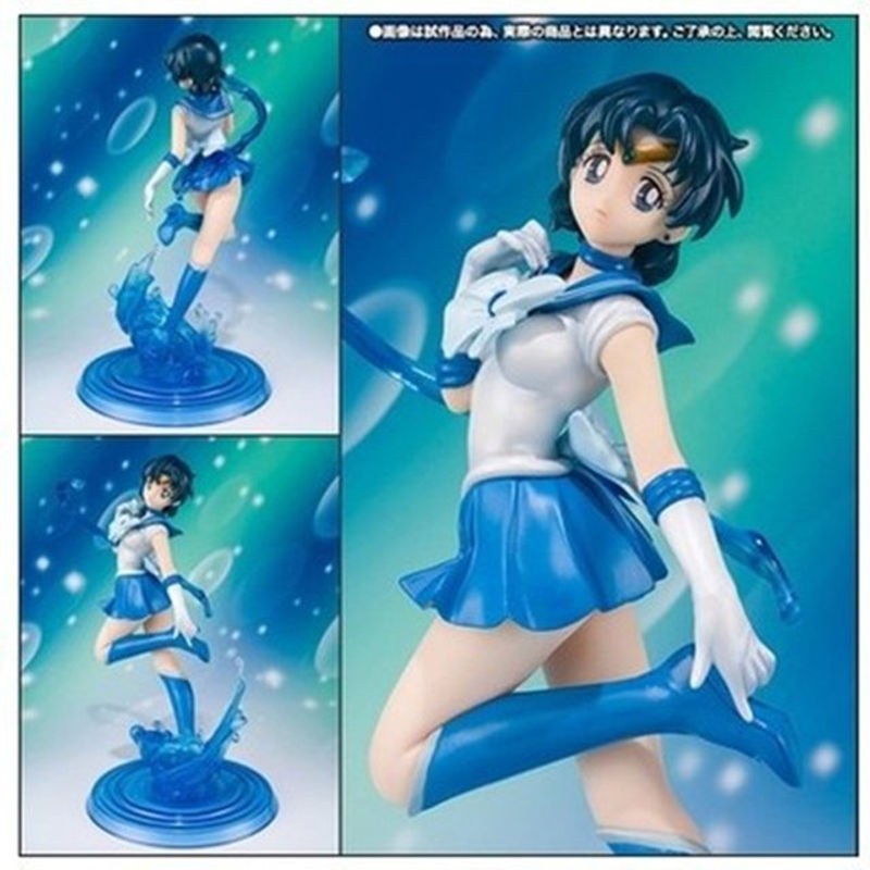 Bandai Sailor Moon Kristall Sailor Mercury Mizuno Ami Action Figure Statue aus PVC in Blau, Höhe: 17 cm - Bild 1