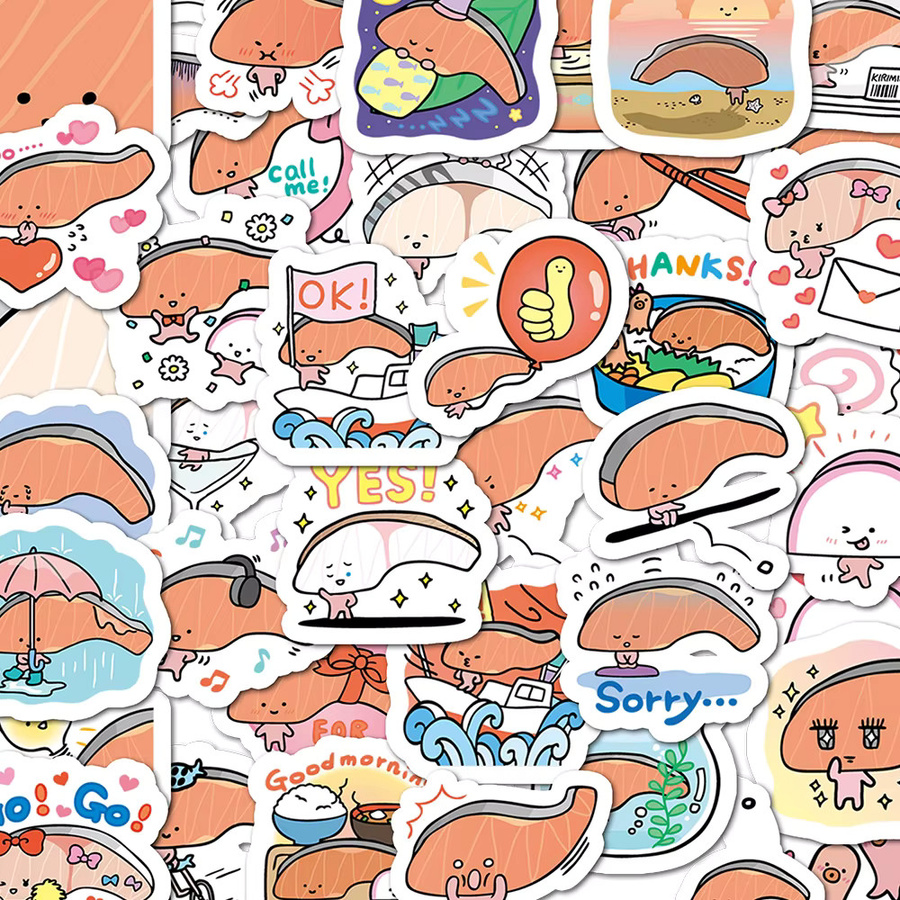 40 Stück KIRIMIchan Cartoon Aufkleber Set in Multicolour für Laptop, Koffer und Skateboard - Bild 3