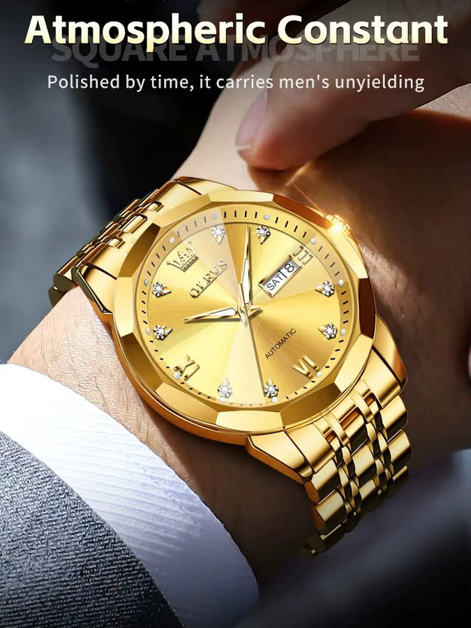 OLEVS Herrenuhr, Automatik, Edelstahl, Blau, Rund - Bild 5