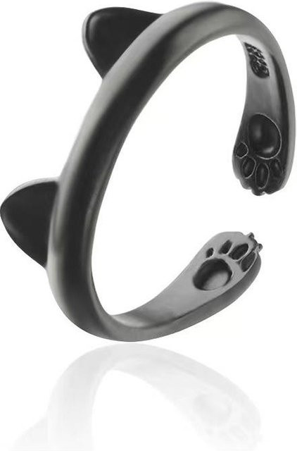 Offener Ring Katze und Maus, Silber, Damen - Bild 1