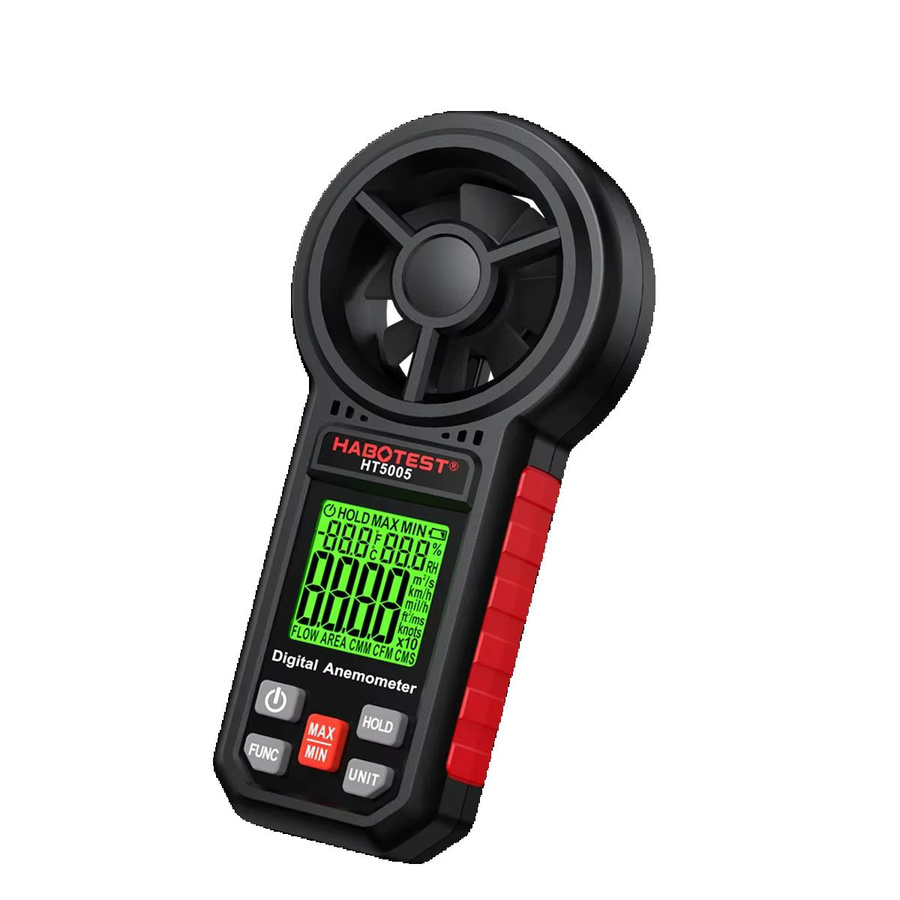 HABOTEST HT5005 Hand-Anemometer in Schwarz zur Messung von Windgeschwindigkeit, Temperatur und Luftstrom - Bild 3