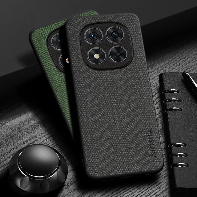 Xiaomi Handyhülle mit Leder-Holzmaserung für Redmi Note 14 Pro Plus, Redmi Note 14 Pro 4G und 5G, Farbe: Grün - Bild 1