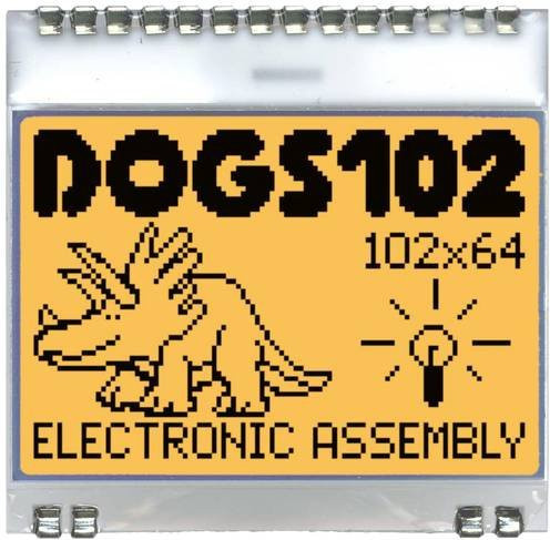 DISPLAY VISIONS LCD-Display mit SPI-Schnittstelle in Schwarz, Weiß und Gelb, B x H x T: 39 x 41 x 2 mm - Bild 1
