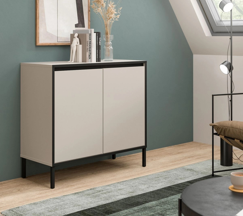 Kommode Torello von Inn.Furn in Kaschmir und Schwarz, B/H: 92 x 83 cm - Bild 2