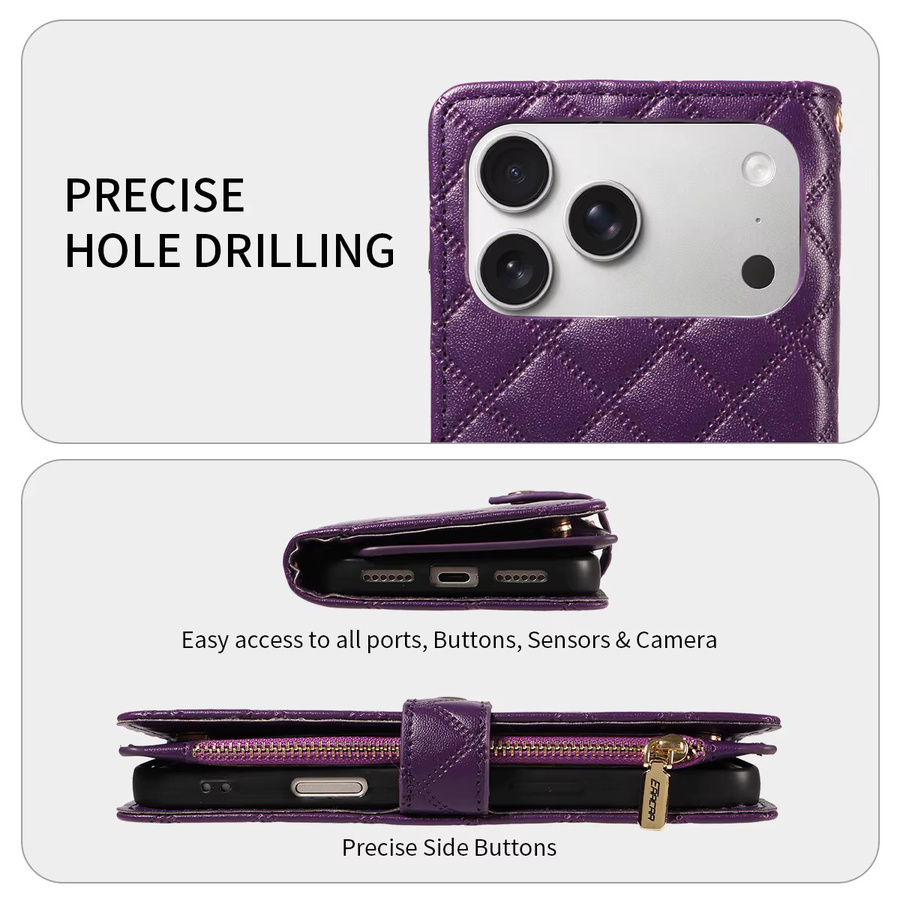 Kunstleder Handyhülle Wallet Cover für Samsung Galaxy A56 A54 A36 A26 A16 A06 A05 A34 A32 A22 A21S A14 A15 A13 in Schwarz und Lila - Bild 4