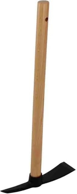 Galaflor Kleinpickel aus Stahl mit Holzstiel in Schwarz und Braun mit Aufhängeloch - Bild 1