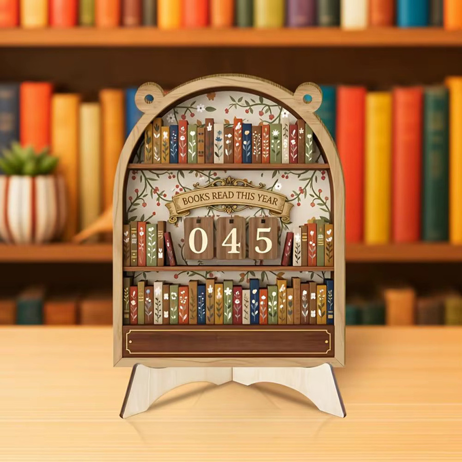 Retro Buchleseteller aus Holz für bis zu 999 Bücher - Bild 3