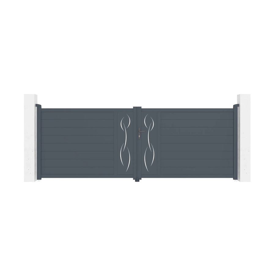 Casanoov Elektrisches Flügeltor Life in Grau aus Aluminium mit Drehtorantrieb Ranger B150, Breite: 392 cm, Höhe: 145 cm - Bild 2
