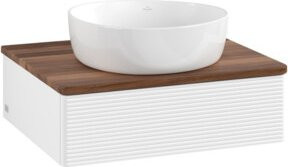 V&B Waschtischunterschrank Antao mit Frontstruktur in Weiß, B/T/H: 60 x 50 x 19 cm - Bild 1