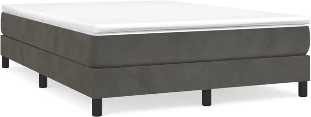 vidaXL Boxspringbett mit Matratze in Grau aus Samt, Hybrid-Design mit Taschenfederkern, B/T/H: 140 x 200 x 25 cm - Bild 1