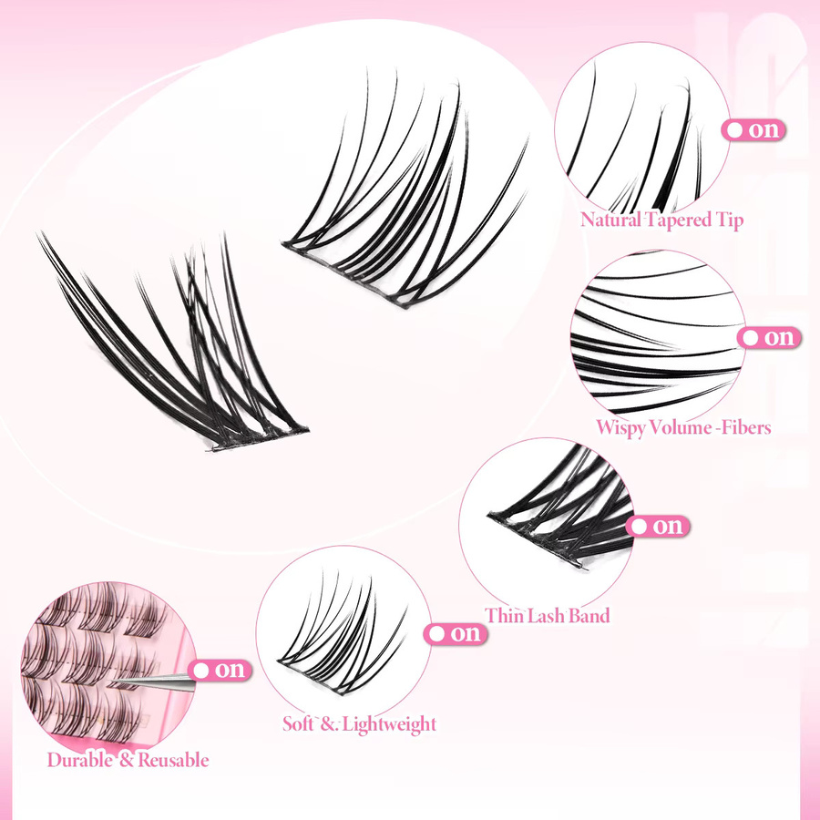 SEXYSHEEP Wimpern-Cluster, Black, Unisex - Bild 3