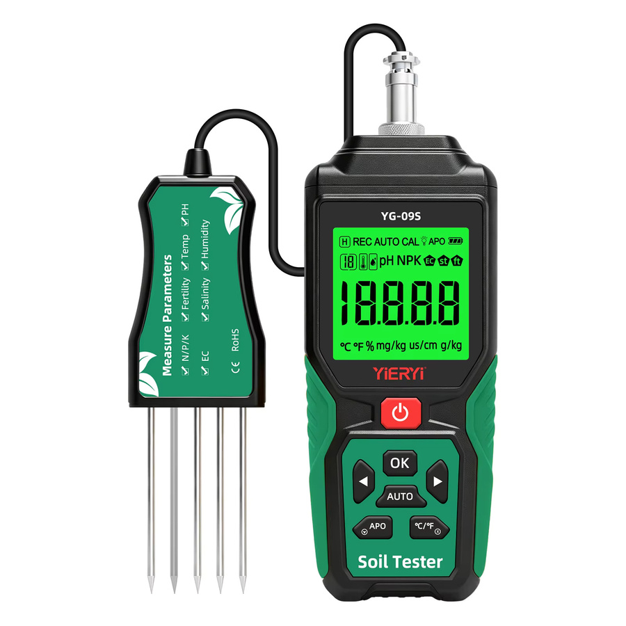 YIERYI 9-in-1 Digitaler Bodentester NPK-Sensor zur Messung von pH-Wert, EC-Wert, Temperatur, Feuchtigkeit und Salzgehalt für deinen Garten - Bild 6