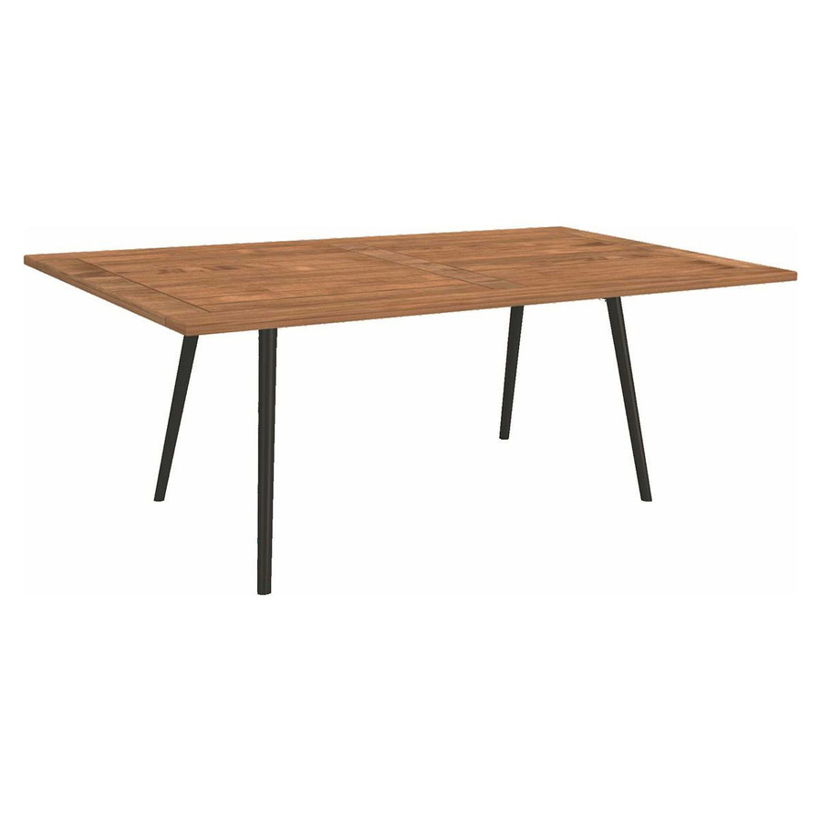 Stern Gartenmöbel Set bestehend aus 2 Sessel Artus VIP in Edelstahl seidenenschwarz, Bank Liege Odea und Interno Tisch mit Teakplatte, B/T/H: 180 x 100 cm, Farbe Schwarz - Bild 2