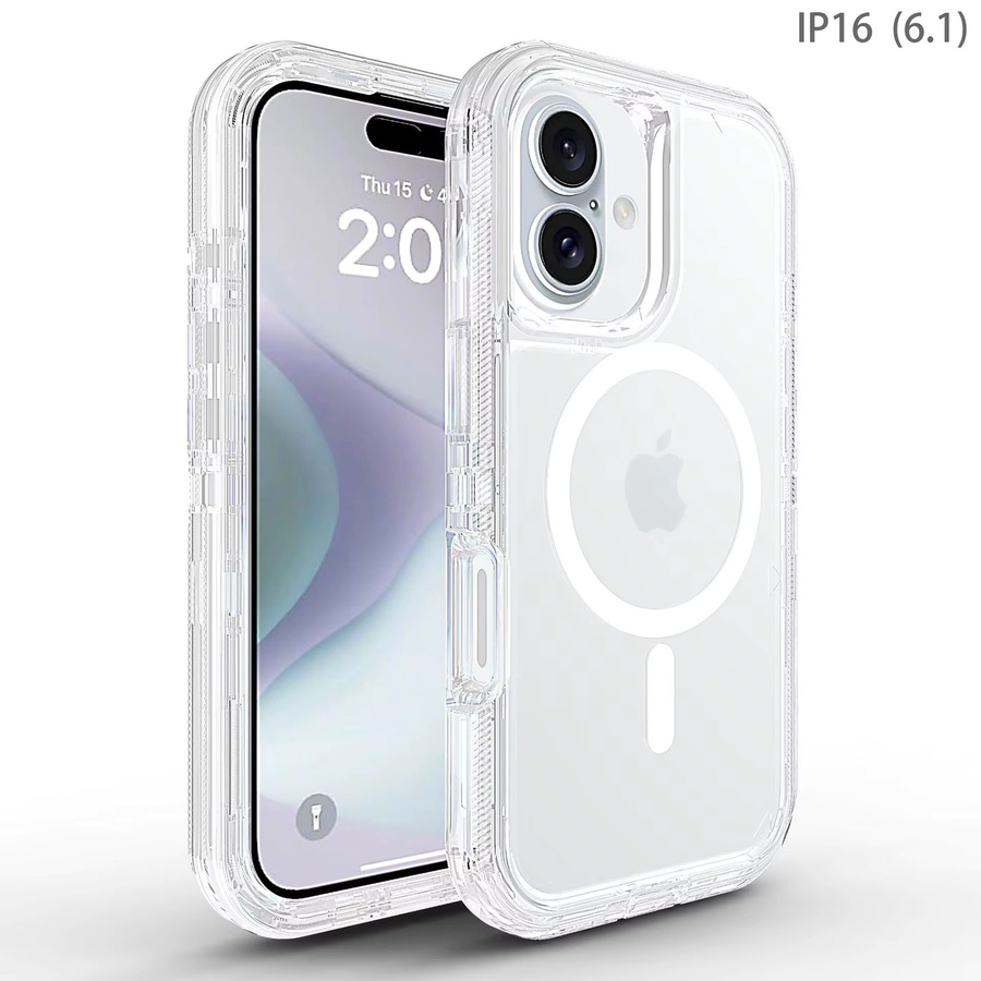 Transparente Ott Hard Box Handyhülle für Apple iPhone 16 Pro Max, 15, 14, 13, 12 mit MagSafe Wireless Charging Kompatibilität - Bild 1