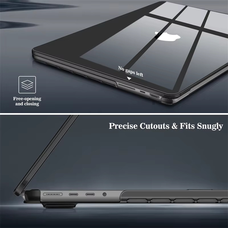 Schwarze transparente Hartschalen-Laptop-Hülle für Apple MacBook Air und MacBook Pro - Bild 2