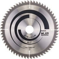 Bosch Multi Material Kreissägeblatt mit Hartmetall, Durchmesser: 216 mm, Bohrung: 30 mm, Dicke: 2,5 mm, 60 Zähne - Bild 2