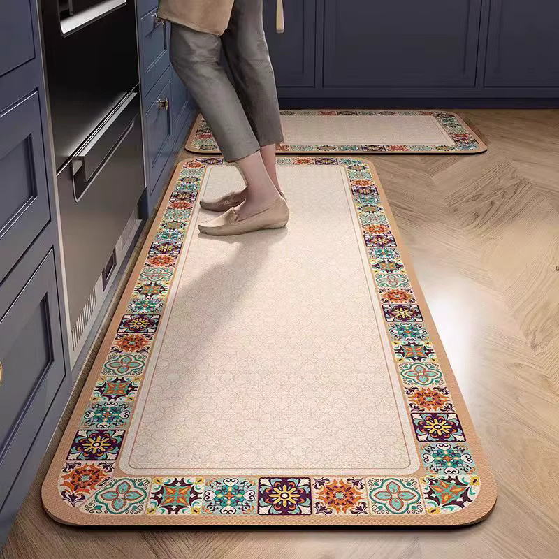 VIKAMA Kristall-Samt-Teppich Matte für Küche, Flur und Eingangsbereich in Multicolour - Bild 1