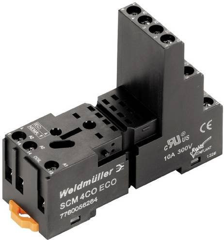 Weidmüller SCM 4CO ECO Relaissockel für D-SERIES DRM, Schwarz, B: 27,2 mm, H: 79,9 mm, 10 Stück - Bild 1
