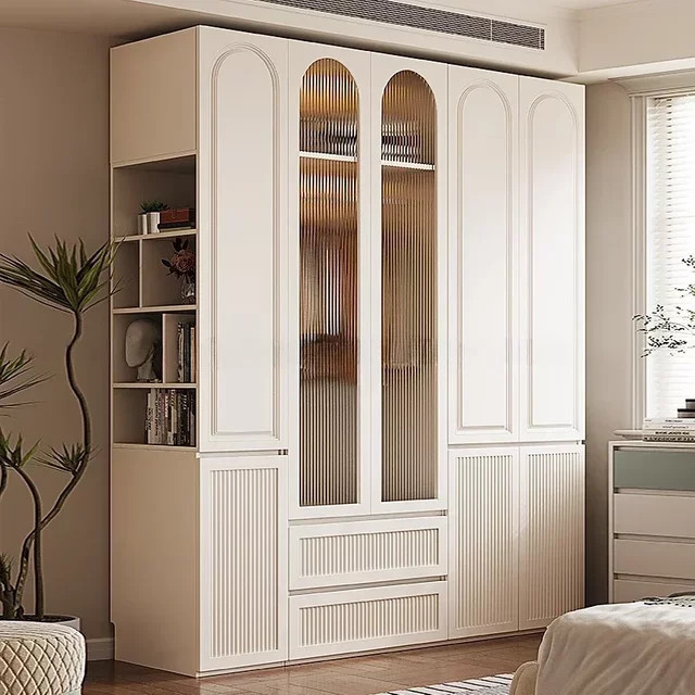 DUTRIEUX Essentials Kleiderschrank in Weiß mit Glaselementen im nordischen Design - Bild 1