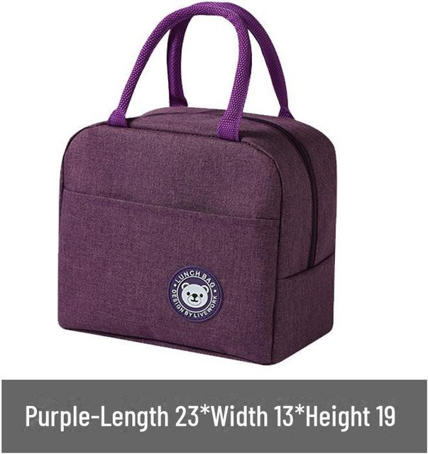 Isolierte Lunchbox von idealife in Violett mit Aluminiumfolienfutter und großem Fassungsvermögen, wasserdicht und anti-öl, B/T/H: 19,0 x 13,0 x 19,0 cm - Bild 1