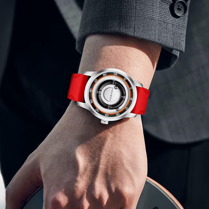 FOXBOX Armbanduhr Quarz, Silikon, Schwarz, Herren - Bild 5