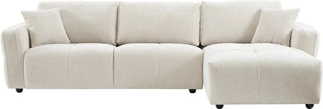 Maison Céphy Ecksofa in Beige mit Steppungseffekt und Textilstoff, Breite: 296 cm - Bild 1