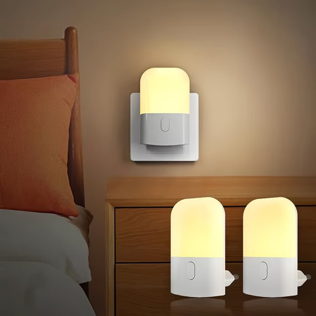 Ouelico Plug-in LED Nachtlicht in Warmweiß mit dimmbarer Helligkeit für Schlafzimmer, Badezimmer, Küche und Flur - Bild 1