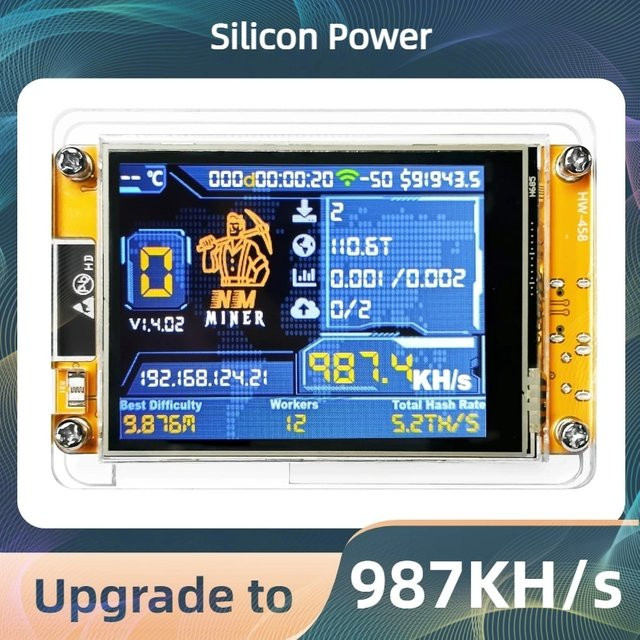 Bitcoin Solo Lottery NMMiner Lucky Miner mit 2,8 Zoll Smart Display und ESP32-2432S028R von Heltec Automation, Hashrate 412KH/s - Bild 1