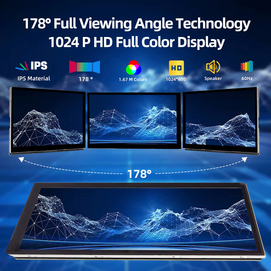 IPistBit 7 Zoll IPS LCD Touchscreen-Monitor für Raspberry Pi mit Dual-Lautsprechern und HDMI, Schwarz - Bild 5