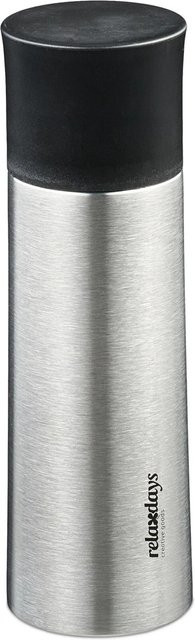 Relaxdays Trinkflasche aus Edelstahl in Silber mit Becher, 400 ml - Bild 1