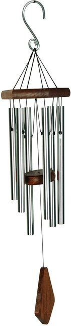 Nature´s Melody Premium Klangspiel aus Aluminium und Buchenholz in Silber, Höhe: 60 cm - Bild 1
