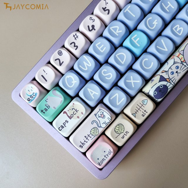 Jaycomia MOA PBT Tastenkappen im Cartoon-Design für mechanische Tastaturen mit ISO-Layout in Multicolour - Bild 1