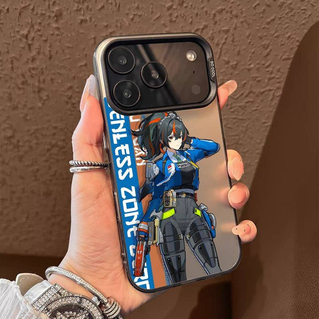 ZZZ Zhu Yuan Handyhülle für iPhone 17 16 15 14 13 12 11 Pro Max Air in Mehrfarbig mit mattem Laser Metallic Aurora Design - Bild 1