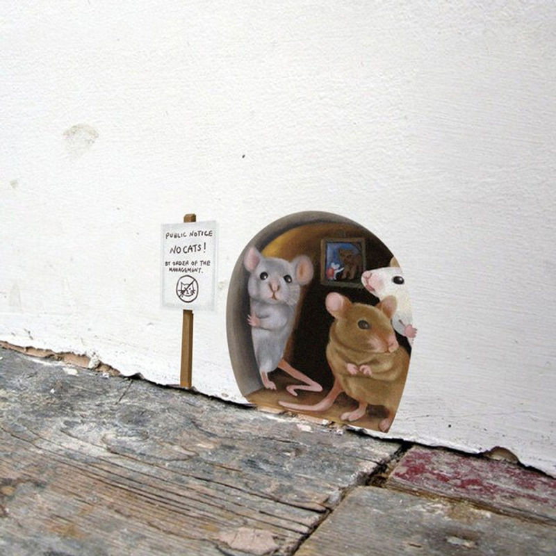 Lustige Mausloch-Wandaufkleber von BRUP für die Wandmontage, mehrfarbige dekorative Aufkleber in unregelmäßiger Form - Bild 1