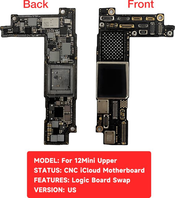 Apple Ersatz-Hauptplatine für iPhone 12 Serie, CNC-gefertigt, Schwarz, ohne NAND-ID - Bild 1