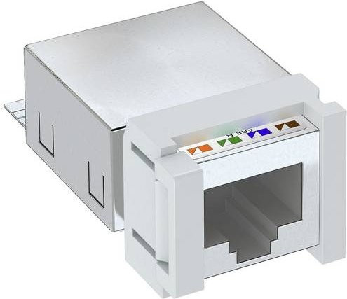 OBO Bettermann ASM-C5 GS RJ45-Einbaumodul CAT 5e Ethernet/LAN in Weiß - Bild 1