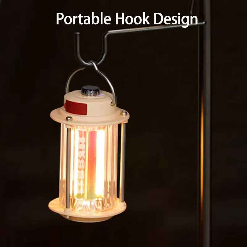 ESMARTER LED Retro Camping Laterne mit Stativ, dimmbar, USB wiederaufladbar und wasserdicht - Bild 3