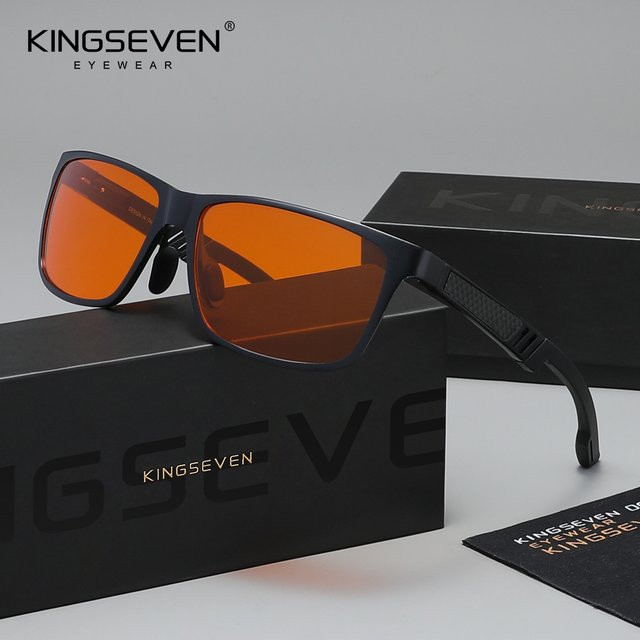 KINGSEVEN Korrektionsbrille, Vollrand, rechteckig, Aluminium, Unisex, black - Bild 1