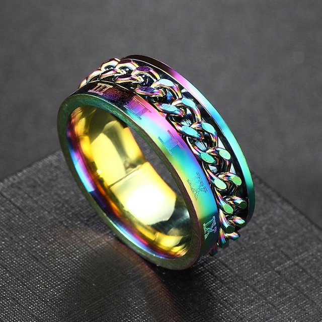 AAA Jewelry Spinner Ring, Titan, Edelstahl, Schwarz, Herren - Bild 1