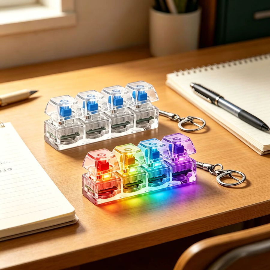 Bandai Schlüsselanhänger, 4-teiliges Set, Farbige Lichteffekt-Druckknöpfe - Bild 3