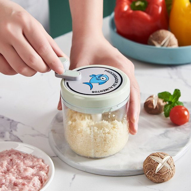Manueller Gemüsehacker für Gemüse, Obst und Zwiebeln in Grün und Transparent - Bild 1