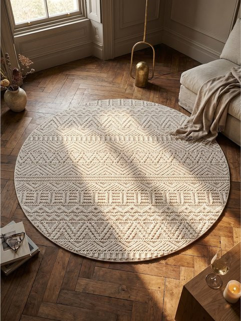 Flachgewebe-Teppich Kadima Design Ethno Moroccan in Beige, B/B: 120 x 120 cm - Bild 1