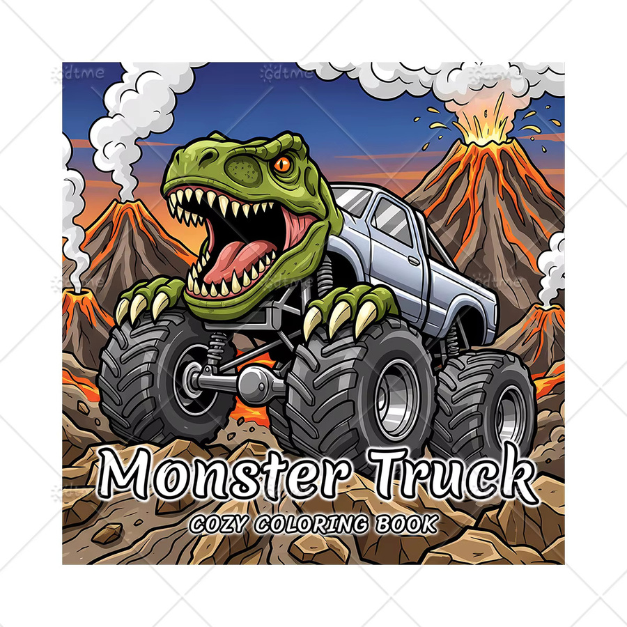 GDTME Monster Truck Dinosaurier Abenteuer Malbuch für Erwachsene - Bild 6