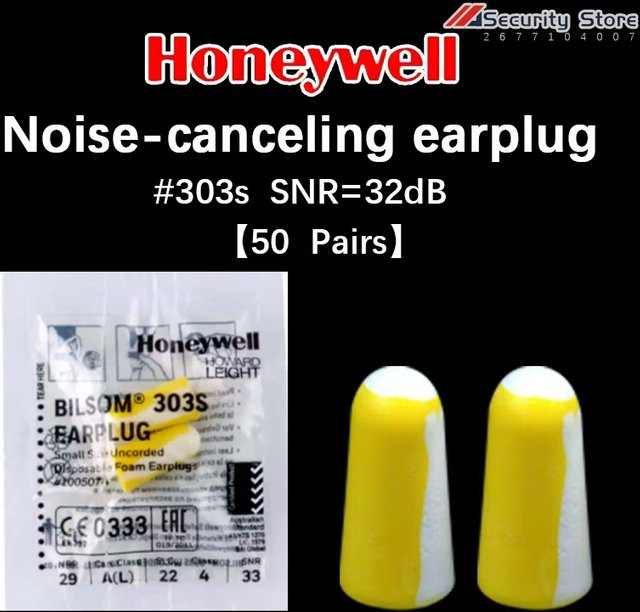 Honeywell 303S Anti-Lärm-Ohrstöpsel Gelb, 50 Paar mit SNR 32 dB zur Geräuschreduzierung - Bild 1