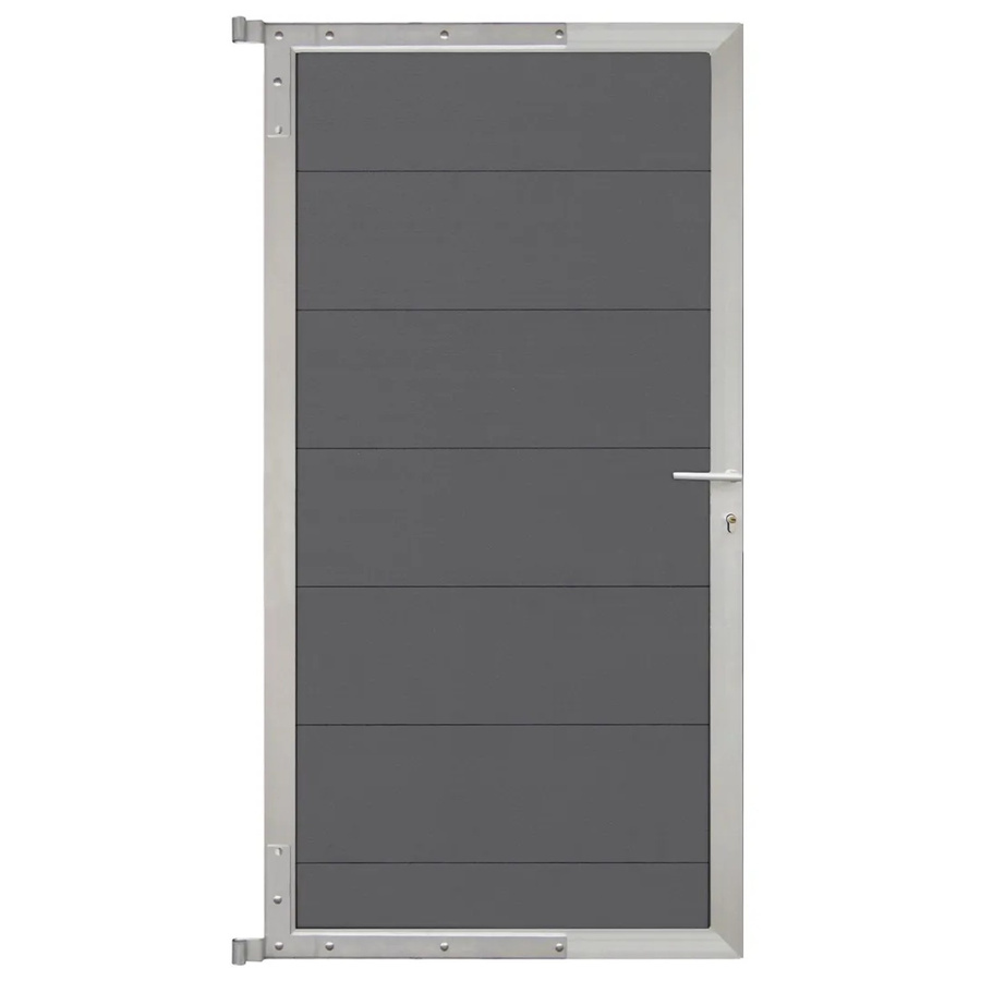 GartenLand Steckzauntor Ameland aus WPC und Aluminium in Schiefergrau und Silber, Breite: 90 cm, Höhe: 175 cm - Bild 2