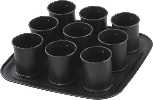 Zenker Mini Törtchen Backblech mit Törtchenretter, 9er, Schwarz, Antihaftbeschichtung - Bild 1