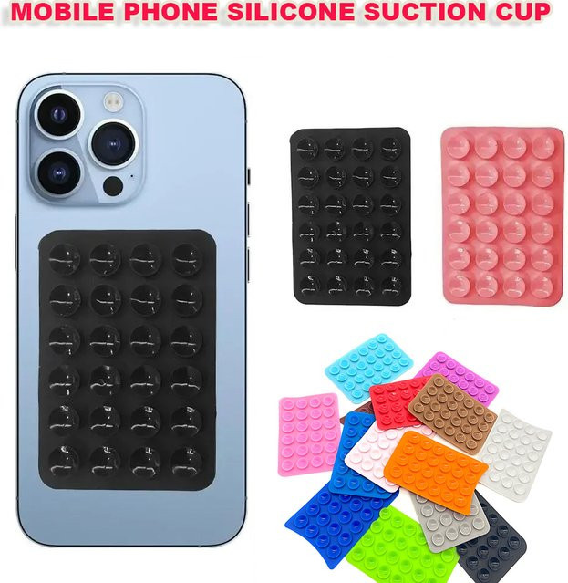 3er-Set Silikon Handy Saugnapf-Halterung für Spiegel und Dusche in Weiß und Multicolour zur Aufnahme von Videos und Selfies - Bild 1