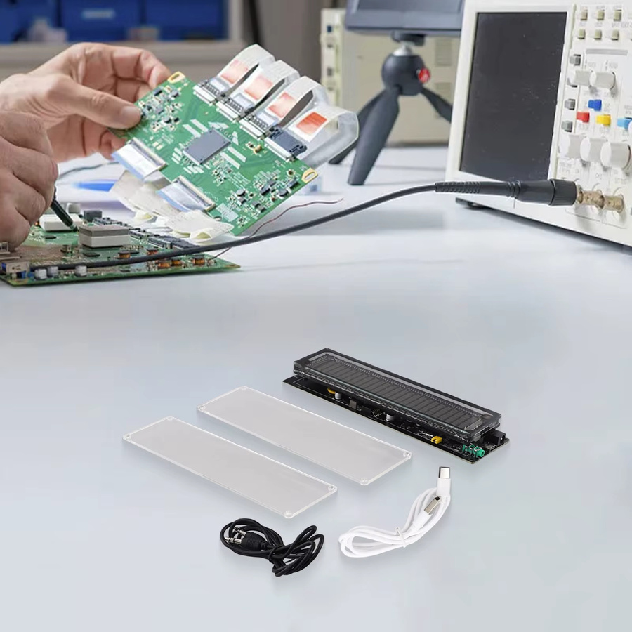 HpLive Audio Spektrum Analysator Board mit VFD Vakuum Fluoreszierende Anzeige, Schwarz, 3,5mm AUX/MIC, 32Hz-20KHz, AK2515 - Bild 3