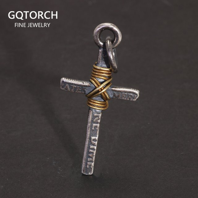 GQTorch Kreuz-Anhänger-Halskette, 925 Silber, Unisex - Bild 1